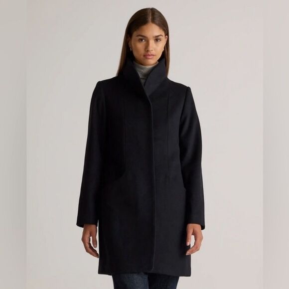 Quince Italian Wool Cocoon Coat Black Jacket Cardigan Size XL - Picture 9 of 13